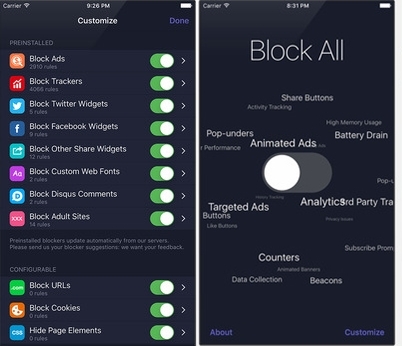 1Blocker Ad Blocker iOS 9